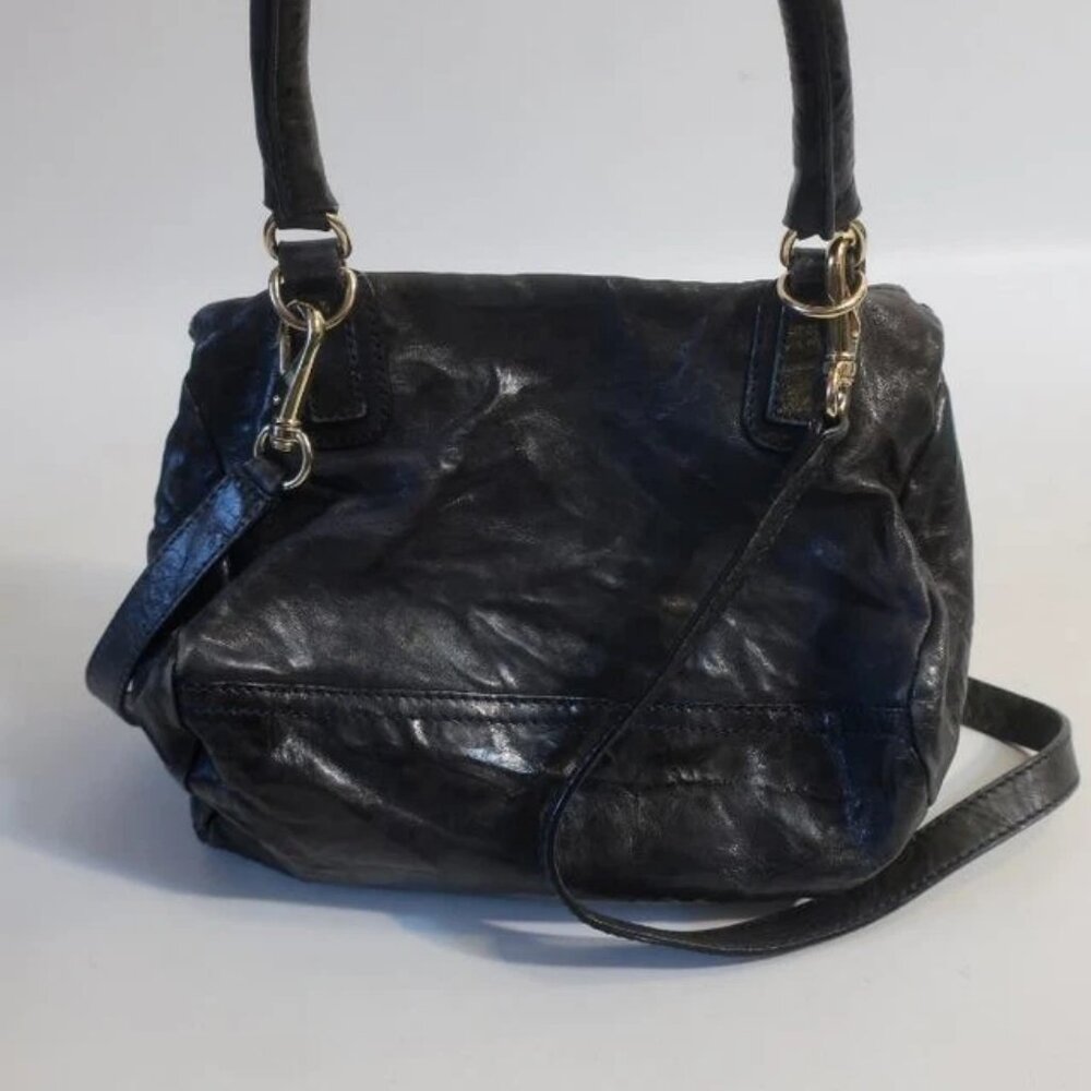 Authenticate Givenchy Pepe Black Wrinkled Sheepskin Leather Crossbody Handbag - Picture 7 of 16